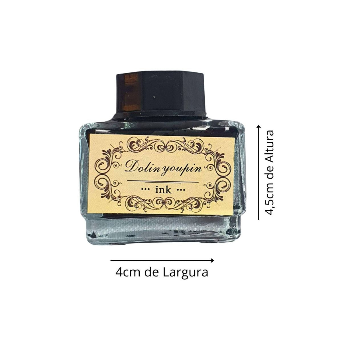 Kit Caneta Tinteiro Pena Amarelo Antiga Simples Kit Caneta Tinteiro Pena Amarelo Antiga Simples
